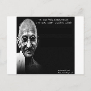 Postal Cita de sabiduría de Gandhi Sé el cambio