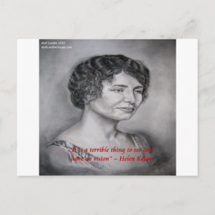 Postal Cita de sabiduría de visión de Helen Keller