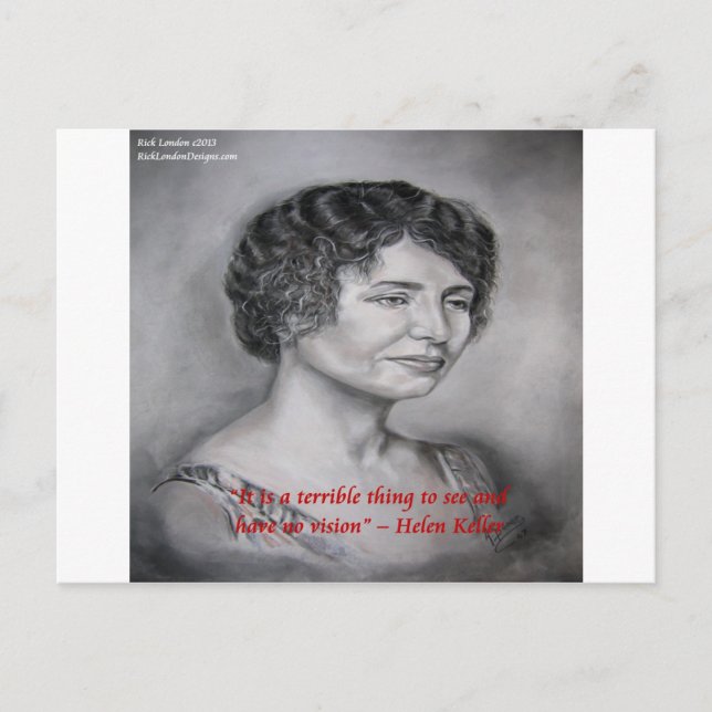 Postal Cita de sabiduría de visión de Helen Keller (Anverso)