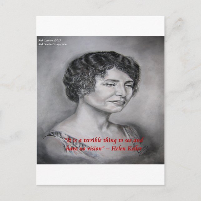 Postal Cita de sabiduría visual de Helen Keller (Anverso)