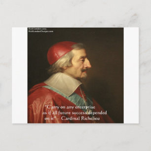 Postal Cita de sabiduría y éxito del Cardenal Richelieu