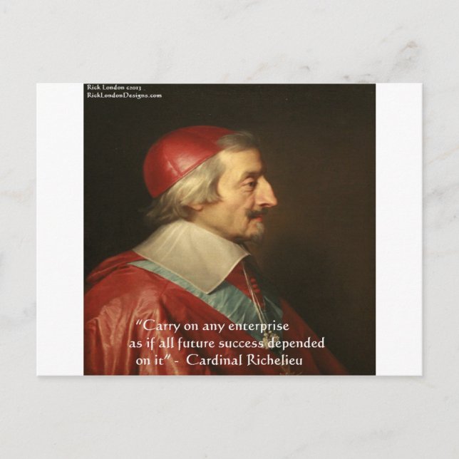 Postal Cita de sabiduría y éxito del Cardenal Richelieu (Anverso)