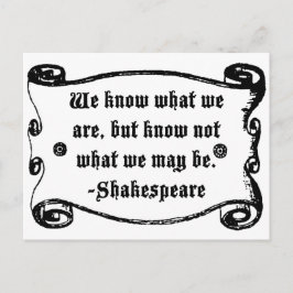 Postal Cita de Shakespeare, sepan lo que somos
