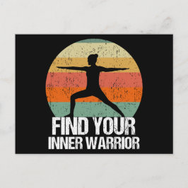 Postal Cita de sol de guerrero de yoga inspirador