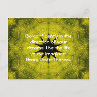 Postal Cita de Sueño Motivacional de Henry David Thoreau