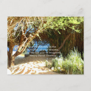 Postal Cita de Sueño Motivacional de Henry David Thoreau