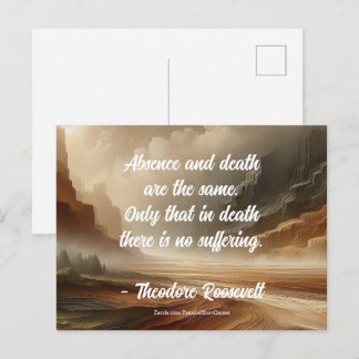 Postal Cita de Teddy Roosevelt - Ausencia de un gran pais