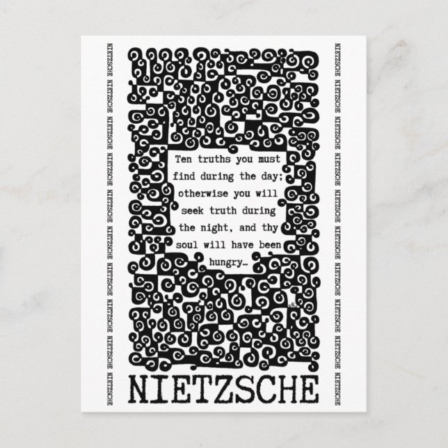 Postal Cita de TEN VERDAD de Nietzsche (Anverso)