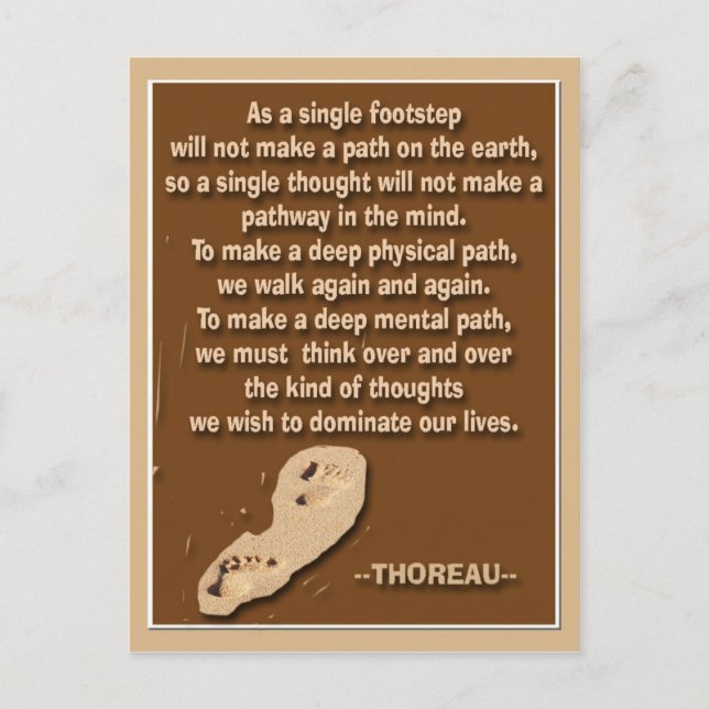 Postal Cita de Thoreau que provoca reflexiones (Anverso)