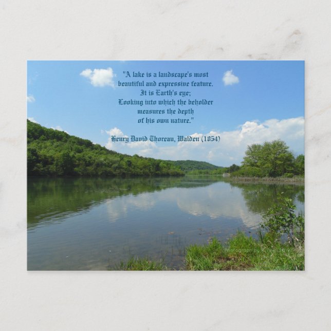 Postal Cita de Thoreau Walden Lake (Anverso)