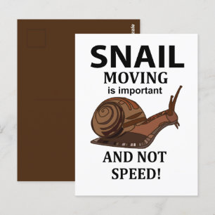 Postal Cita de tipografía de caracol animal caracol