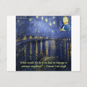 Postal Cita de valor de Van Gogh