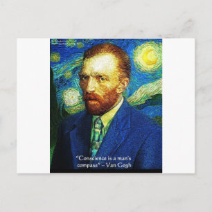 Postal Cita de Van Gogh "Conscience Compass" Regalos Tees