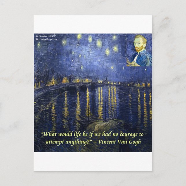 Postal Cita de Van Gogh Courage (Anverso)