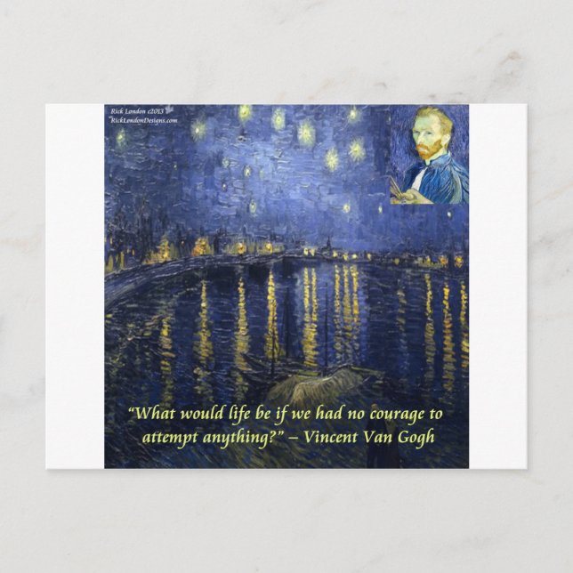 Postal Cita de Van Gogh Courage (Anverso)