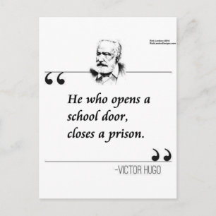 Postal Cita de Victor Hugo Open School Door