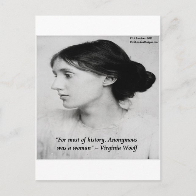 Postal Cita de Virginia Woolf Anonymous Was A Woman (Anverso)