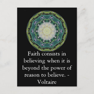 Postal Cita de Voltaire sobre FAITH