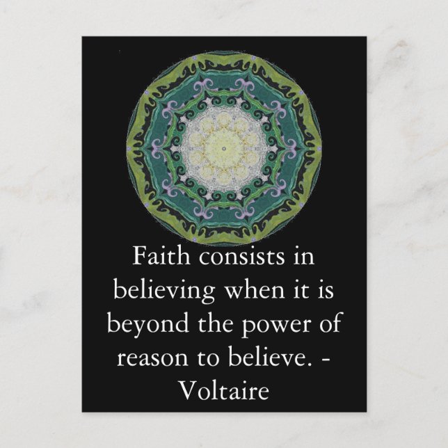 Postal Cita de Voltaire sobre FAITH (Anverso)