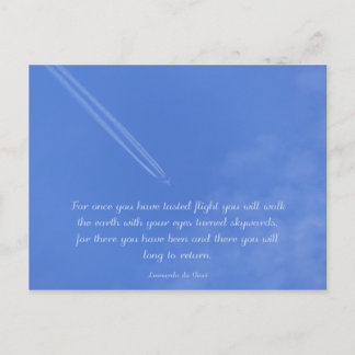 Postal Cita de vuelo inspirador de Da Vinci