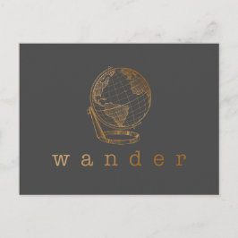 Postal Cita de Wander y Globe en negro y oro