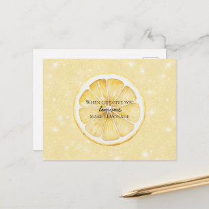 Postal Cita de White Life Gives You Lemons Brillante