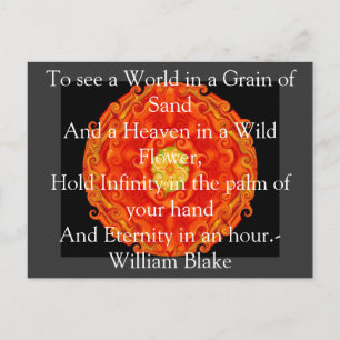 Postal cita de William Blake "El mundo en un grano de are