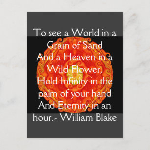 Postal cita de William Blake "El mundo en un grano de are