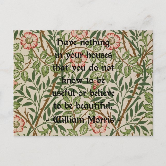 Postal cita de William Morris (Anverso)