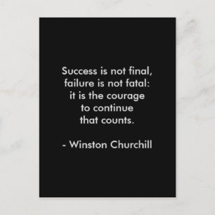 Postal Cita de Winston Churchill; Éxito
