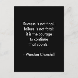 Postal Cita de Winston Churchill; éxito
