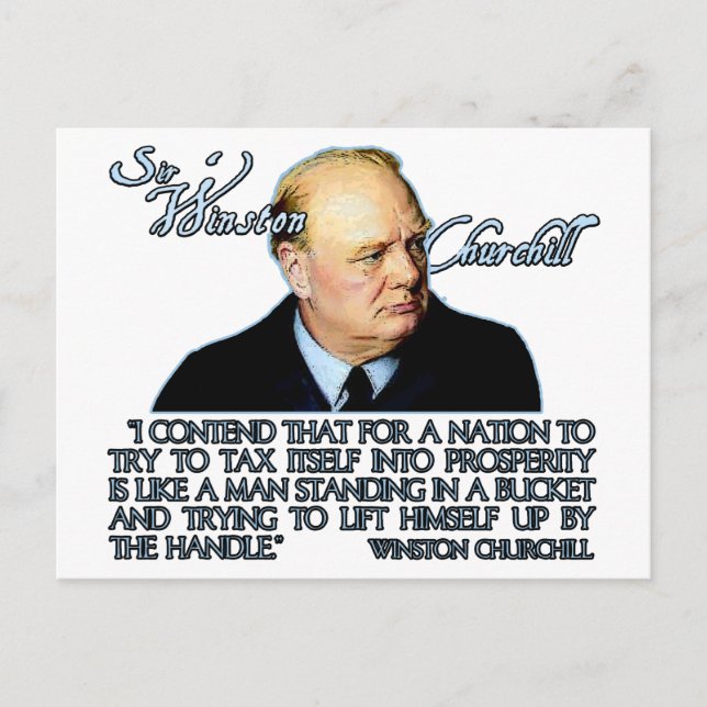 Postal Cita de Winston Churchill sobre impuestos (Anverso)