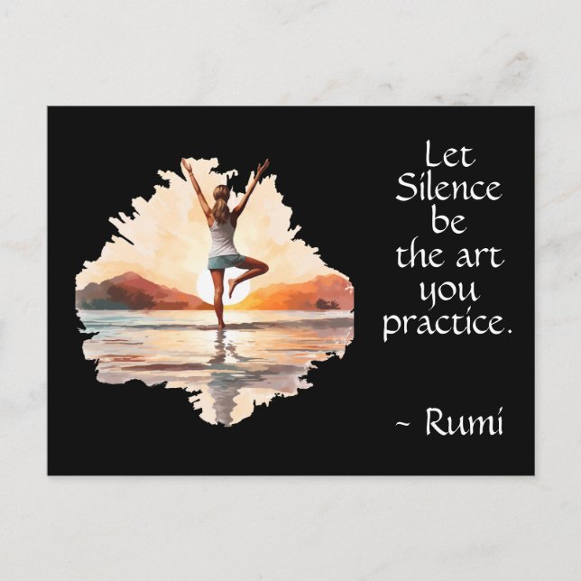 Postal Cita de Yoga Pose & Rumi Silence (Anverso)