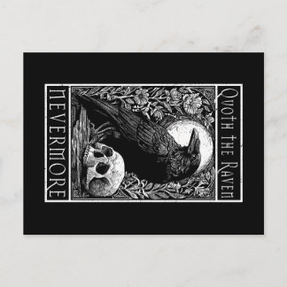 Postal Cita del Cuervo - Nunca más - Arte de Edgar Allan 