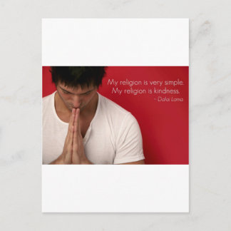 Postal Cita del Dalai Lama "mi religión es bondad"