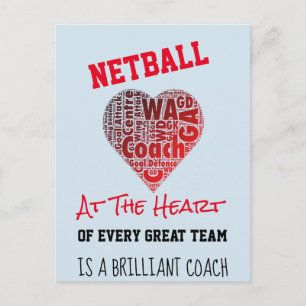 Postal Cita del entrenador de Netball Amor Motivador