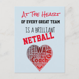 Postal Cita del entrenador de Netball de Heart Motivation