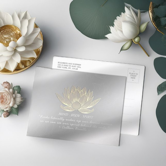 Postal Cita del instructor de mediación de yoga Silver Go (Subido por el creador)