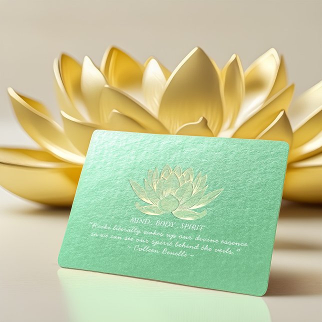 Postal Cita del instructor de meditación de yoga verde de (Subido por el creador)