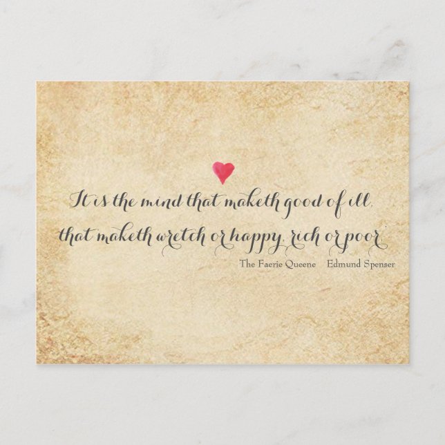 Postal Cita del poema de Edmund Spenser (Anverso)