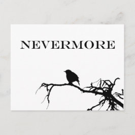Postal Cita del poema Edgar Allan Poe de Nevermore Raven