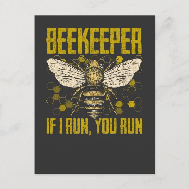Postal Cita divertida de Beekeeper para Bee Lover (Anverso)