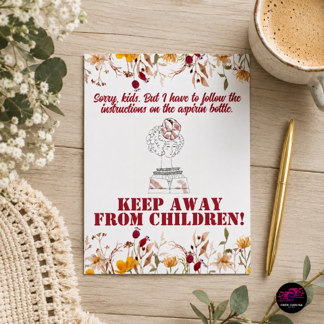 Postal Cita Divertida de Crianza Mantener Fuera del Alcan (Every parent has thought it... now it's a postcard.)