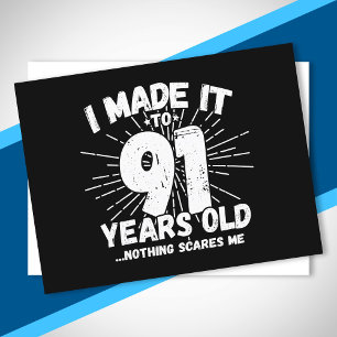 Postal Cita divertida de cumpleaños número 91 sarcástica 