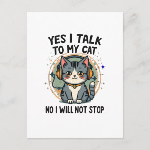 Postal Cita divertida de gato amante introvertido Humor d