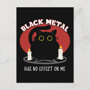 Postal Cita divertida de gato satánico de Black Metal