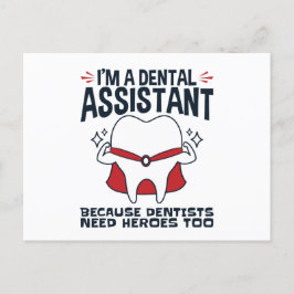 Postal Cita divertida de héroes asistentes dentales