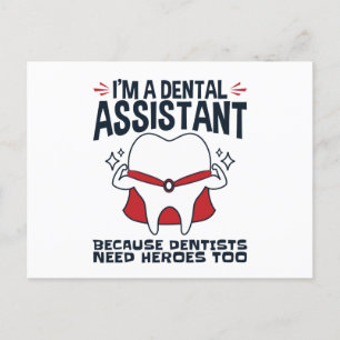 Postal Cita divertida de héroes asistentes dentales