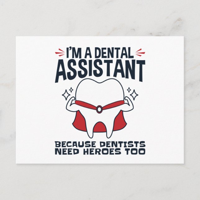 Postal Cita divertida de héroes asistentes dentales (Anverso)