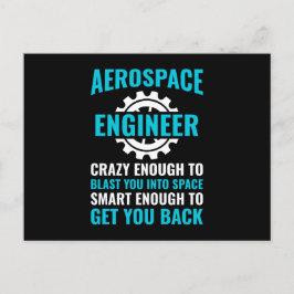 Postal Cita divertida de ingeniero aeroespacial